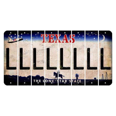 Texas Space Shuttle Cut License Plate Strips (Set of 8) L