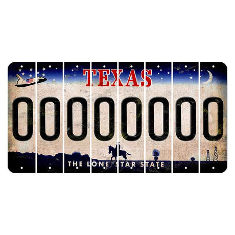 Texas Space Shuttle Cut License Plate Strips (Set of 8) O