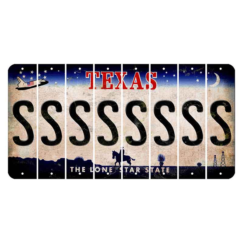 Texas Space Shuttle Cut License Plate Strips (Set of 8) S