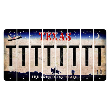 Texas Space Shuttle Cut License Plate Strips (Set of 8) T