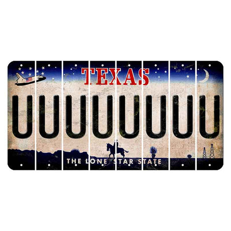 Texas Space Shuttle Cut License Plate Strips (Set of 8) U