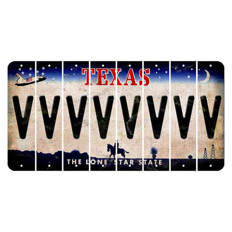 Texas Space Shuttle Cut License Plate Strips (Set of 8) V