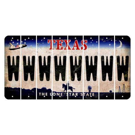 Texas Space Shuttle Cut License Plate Strips (Set of 8) W