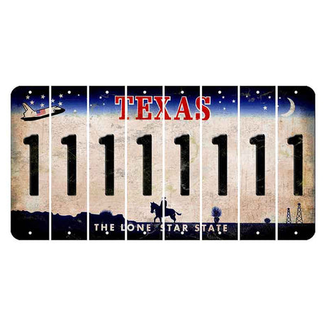 Texas Space Shuttle Cut License Plate Strips (Set of 8) 1