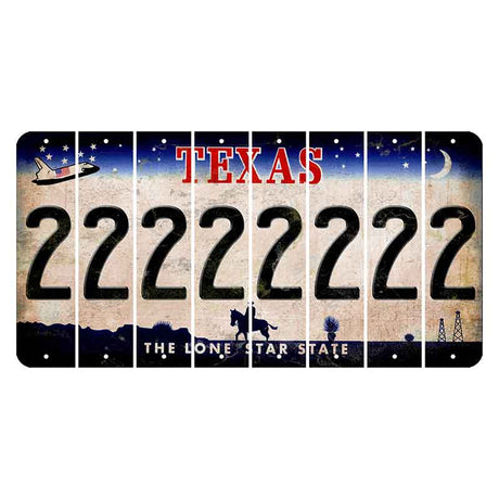 Texas Space Shuttle Cut License Plate Strips (Set of 8) 2