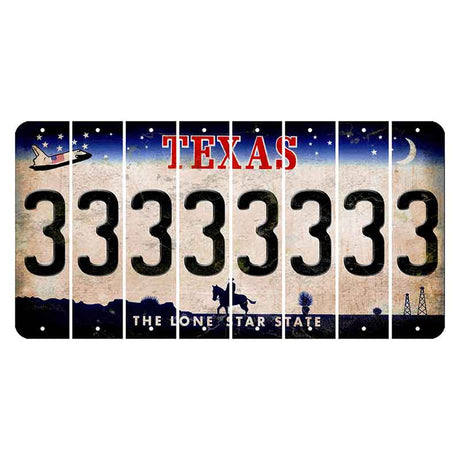 Texas Space Shuttle Cut License Plate Strips (Set of 8) 3