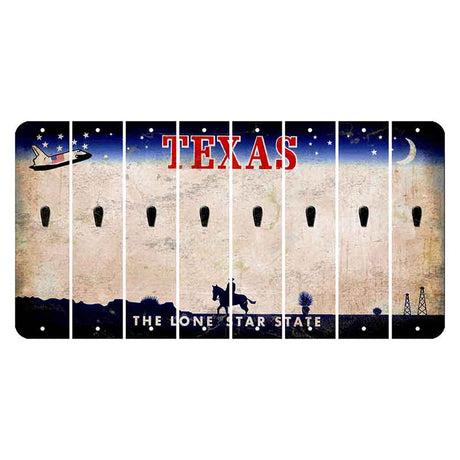 Texas Space Shuttle Cut License Plate Strips (Set of 8) Apostrophe