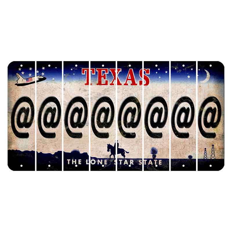 Texas Space Shuttle Cut License Plate Strips (Set of 8) At Sign