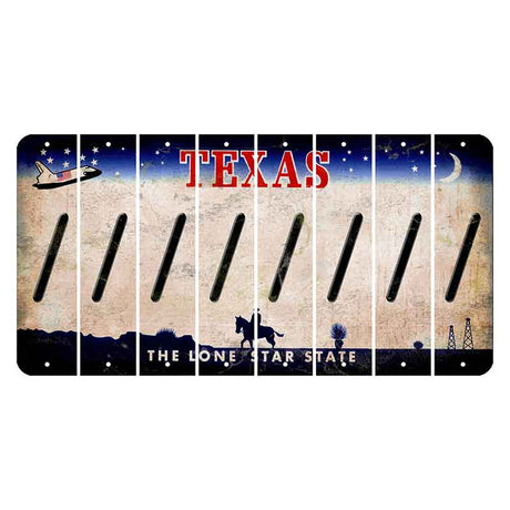 Texas Space Shuttle Cut License Plate Strips (Set of 8) Forward Slash