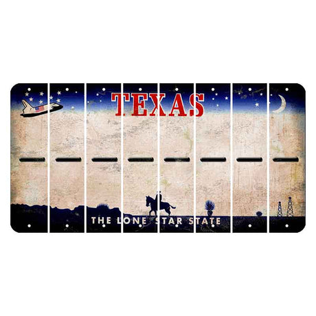 Texas Space Shuttle Cut License Plate Strips (Set of 8) Hyphen