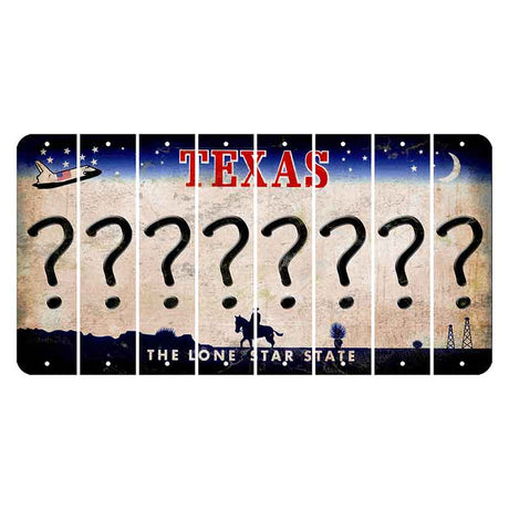 Texas Space Shuttle Cut License Plate Strips (Set of 8) Question Mark