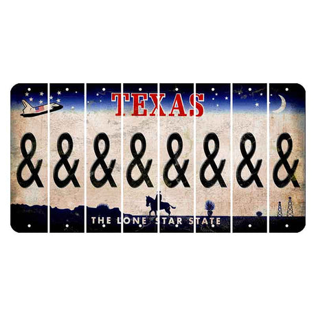 Texas Space Shuttle Cut License Plate Strips (Set of 8) And Sign