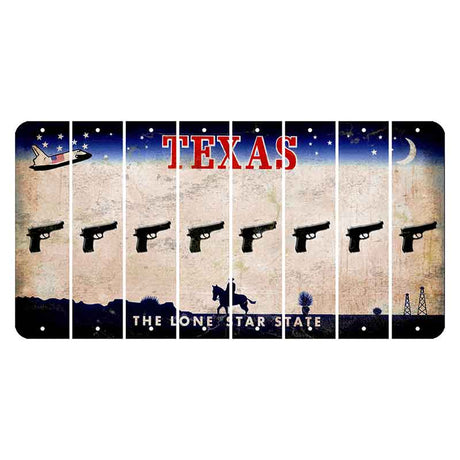 Texas Space Shuttle Cut License Plate Strips (Set of 8) Handgun