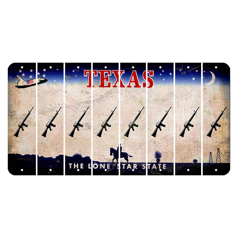 Texas Space Shuttle Cut License Plate Strips (Set of 8) Rifle