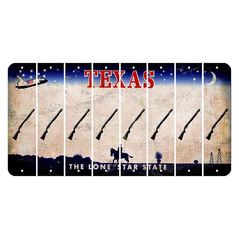 Texas Space Shuttle Cut License Plate Strips (Set of 8) Shotgun