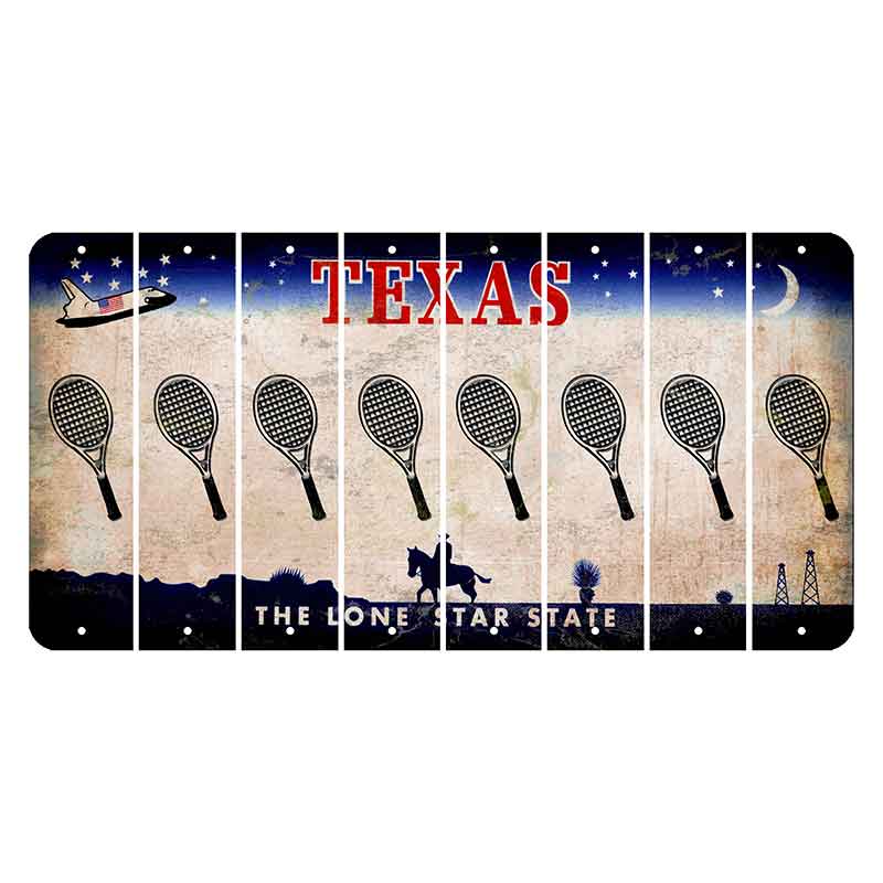 Texas Space Shuttle Cut License Plate Strips (Set of 8) Tennis Racket