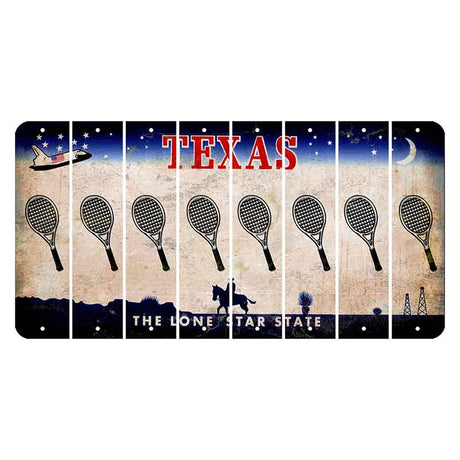 Texas Space Shuttle Cut License Plate Strips (Set of 8) Tennis Racket