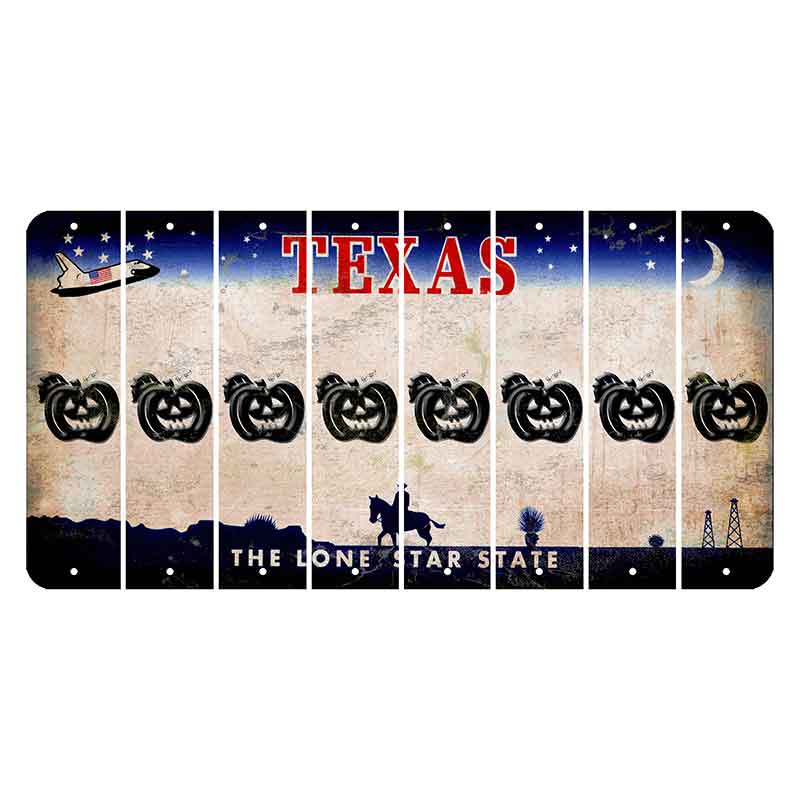 Texas Space Shuttle Cut License Plate Strips (Set of 8) Pumpkin