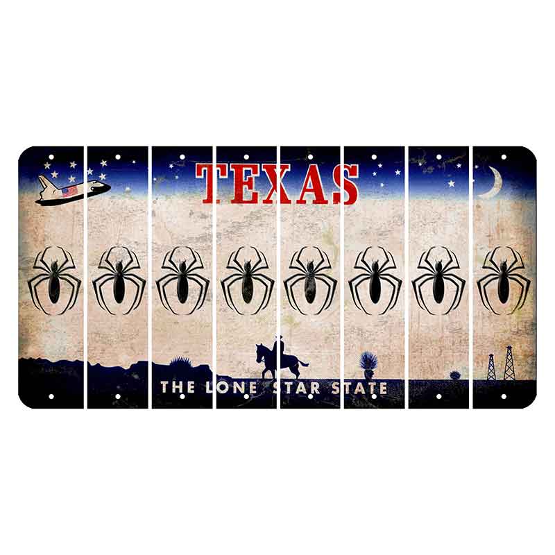 Texas Space Shuttle Cut License Plate Strips (Set of 8) Spider