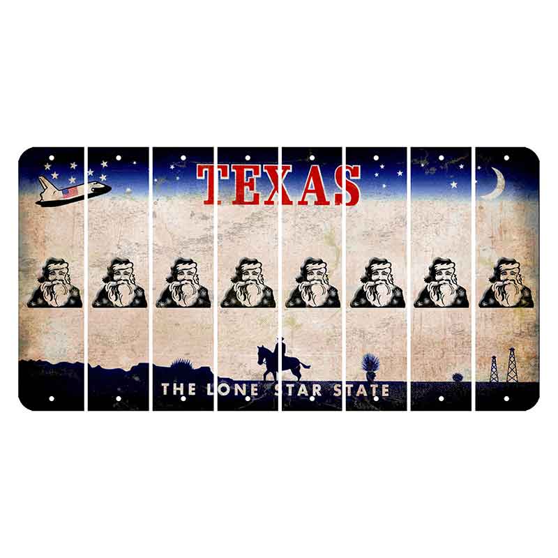 Texas Space Shuttle Cut License Plate Strips (Set of 8) Santa Claus