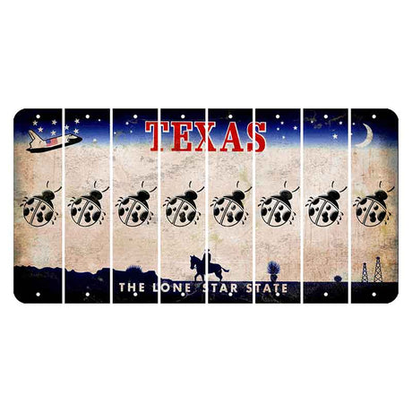 Texas Space Shuttle Cut License Plate Strips (Set of 8) Ladybug