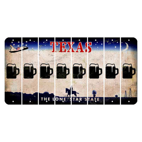 Texas Space Shuttle Cut License Plate Strips (Set of 8) Beer Mug