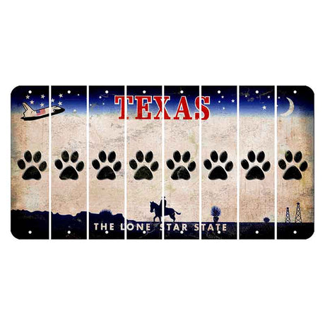 Texas Space Shuttle Cut License Plate Strips (Set of 8) Dog Paw