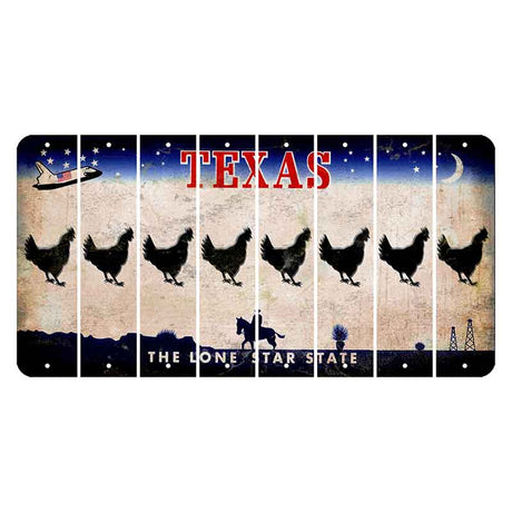 Texas Space Shuttle Cut License Plate Strips (Set of 8) Chicken