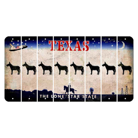 Texas Space Shuttle Cut License Plate Strips (Set of 8) Donkey