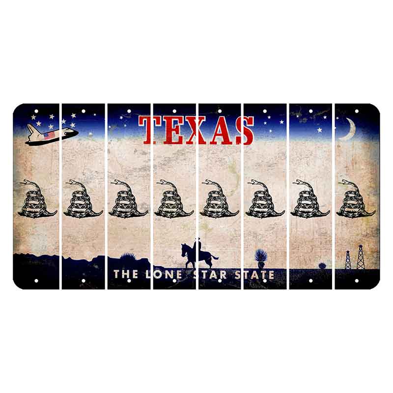 Texas Space Shuttle Cut License Plate Strips (Set of 8) Gadsden