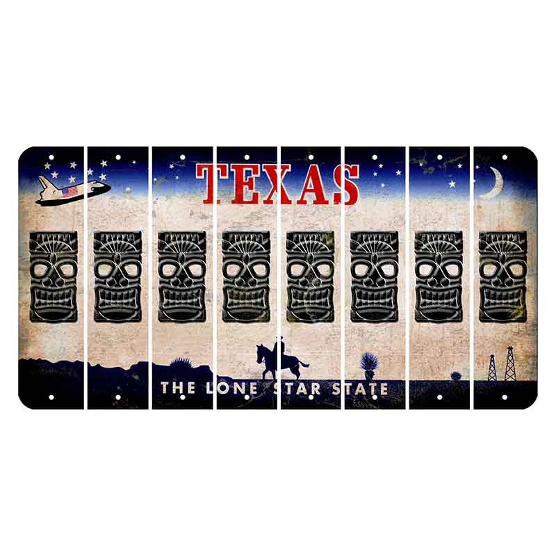 Texas Space Shuttle Cut License Plate Strips (Set of 8) Tiki