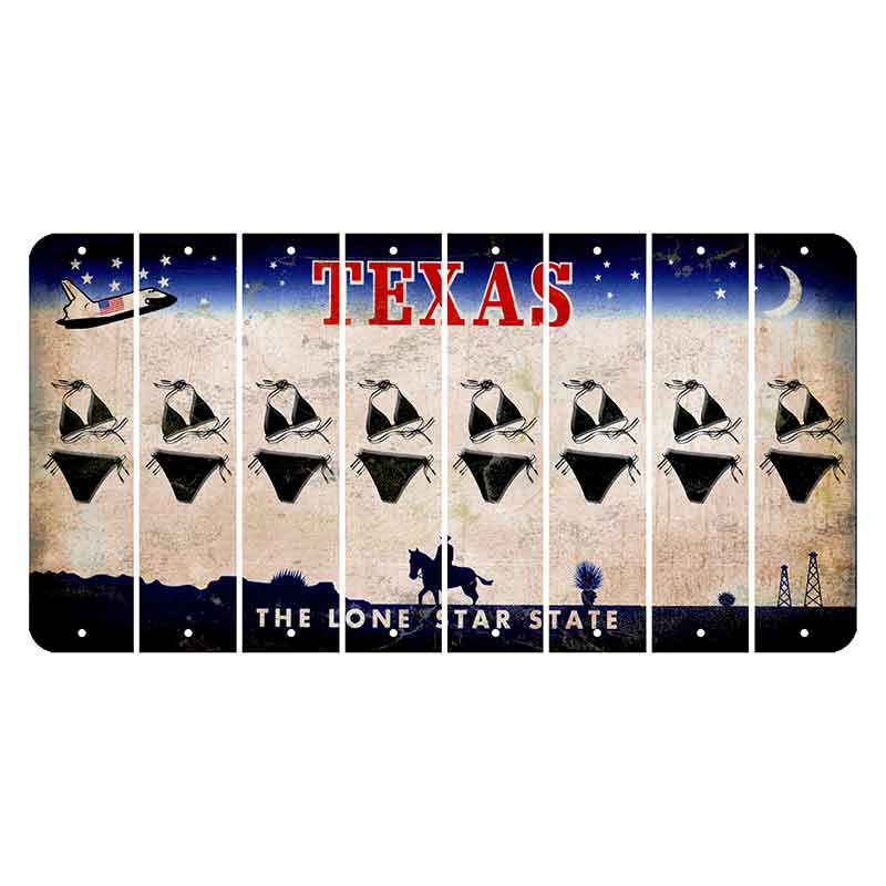 Texas Space Shuttle Cut License Plate Strips (Set of 8) Bikini