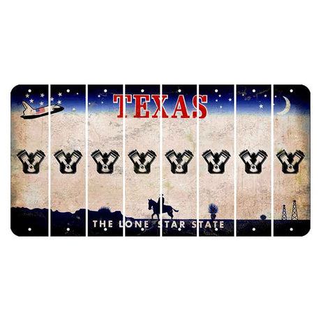 Texas Space Shuttle Cut License Plate Strips (Set of 8) Engine