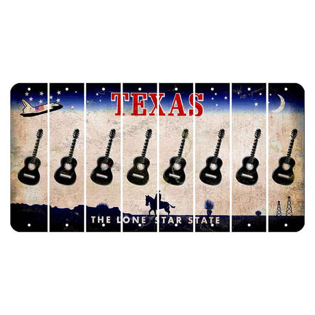 Texas Space Shuttle Cut License Plate Strips (Set of 8) Guitar