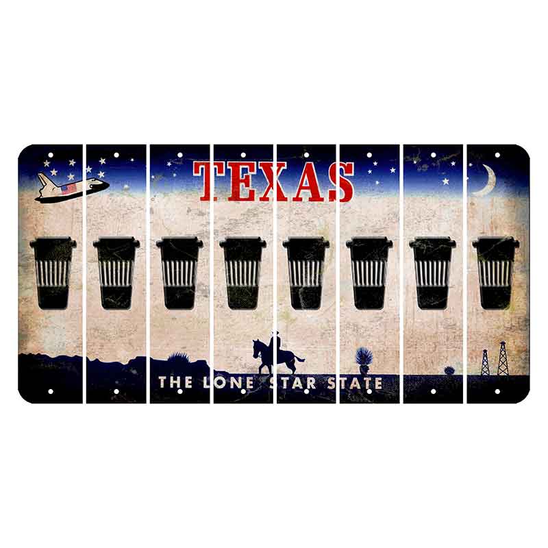 Texas Space Shuttle Cut License Plate Strips (Set of 8) Latte