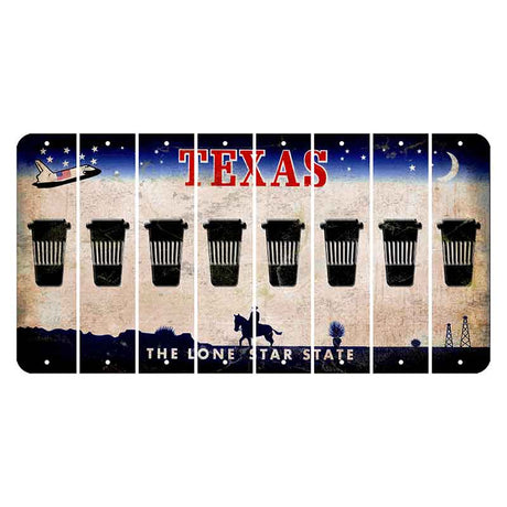 Texas Space Shuttle Cut License Plate Strips (Set of 8) Latte