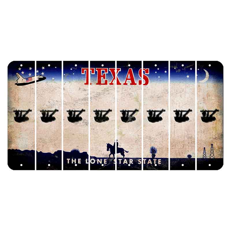 Texas Space Shuttle Cut License Plate Strips (Set of 8) Sloth