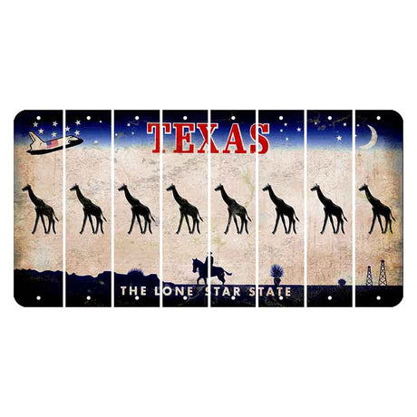 Texas Space Shuttle Cut License Plate Strips (Set of 8) Giraffe