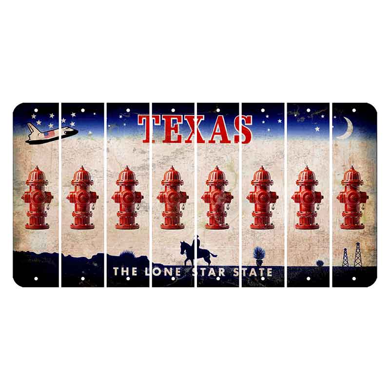 Texas Space Shuttle Cut License Plate Strips (Set of 8) Fire Hydrant