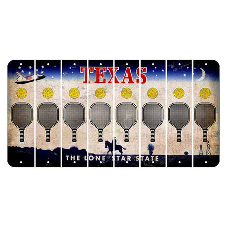 Texas Space Shuttle Cut License Plate Strips (Set of 8) Pickleball