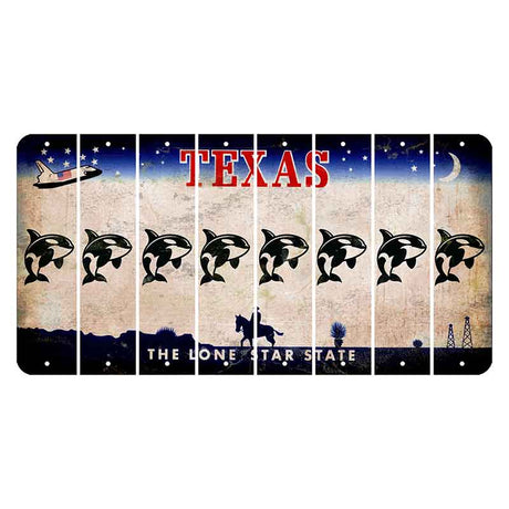 Texas Space Shuttle Cut License Plate Strips (Set of 8) Whale