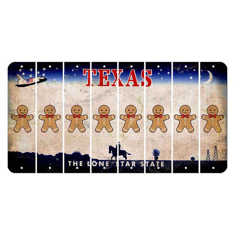 Texas Space Shuttle Cut License Plate Strips (Set of 8) Gingerbread Man