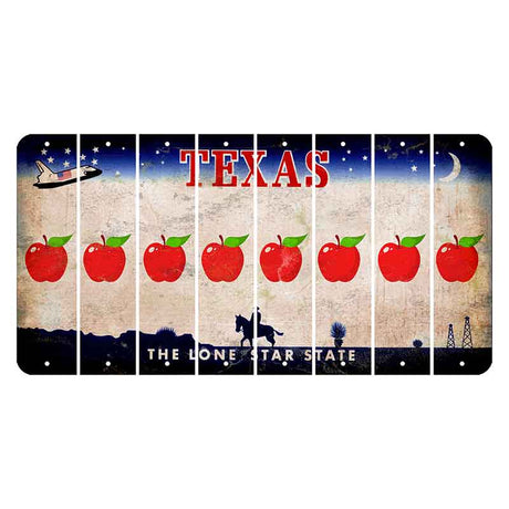 Texas Space Shuttle Cut License Plate Strips (Set of 8) Apple