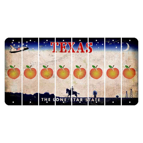 Texas Space Shuttle Cut License Plate Strips (Set of 8) Peach