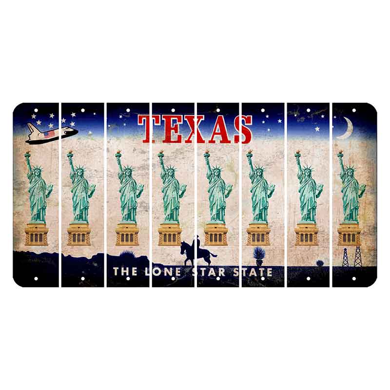 Texas Space Shuttle Cut License Plate Strips (Set of 8) Statue of Liberty