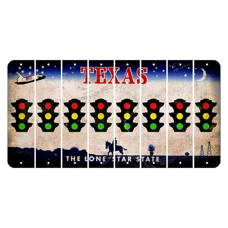 Texas Space Shuttle Cut License Plate Strips (Set of 8) Traffic Light