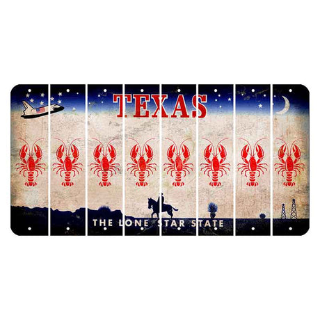 Texas Space Shuttle Cut License Plate Strips (Set of 8) Lobster