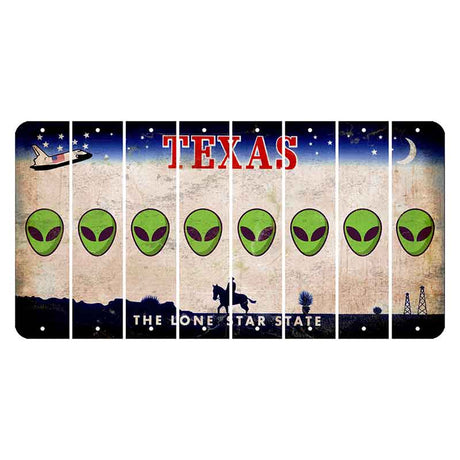 Texas Space Shuttle Cut License Plate Strips (Set of 8) Alien