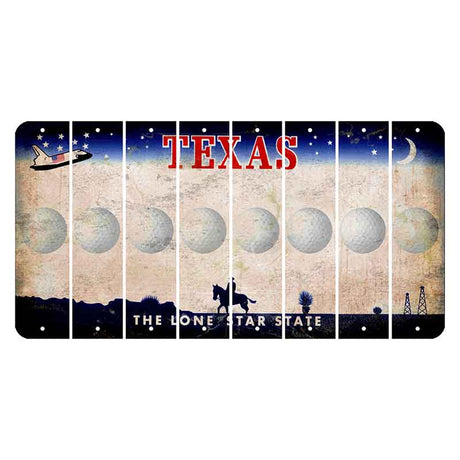 Texas Space Shuttle Cut License Plate Strips (Set of 8) Golfball