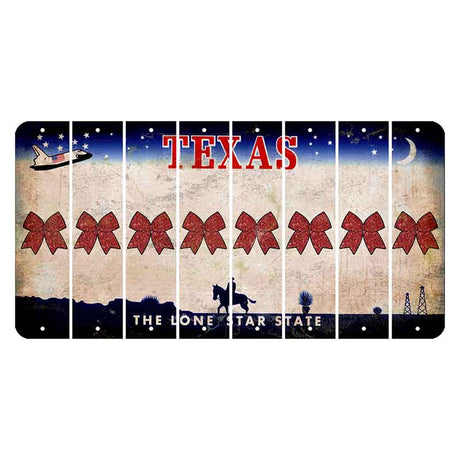 Texas Space Shuttle Cut License Plate Strips (Set of 8) Cheer Bow